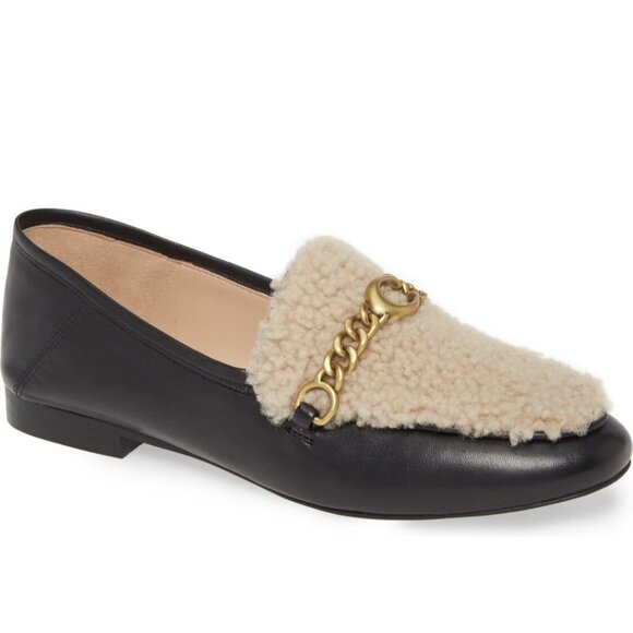 COACH Helena Convertible Loafer with Genuine Shearling Trim, Black, Size 7 - Picture 2 of 13